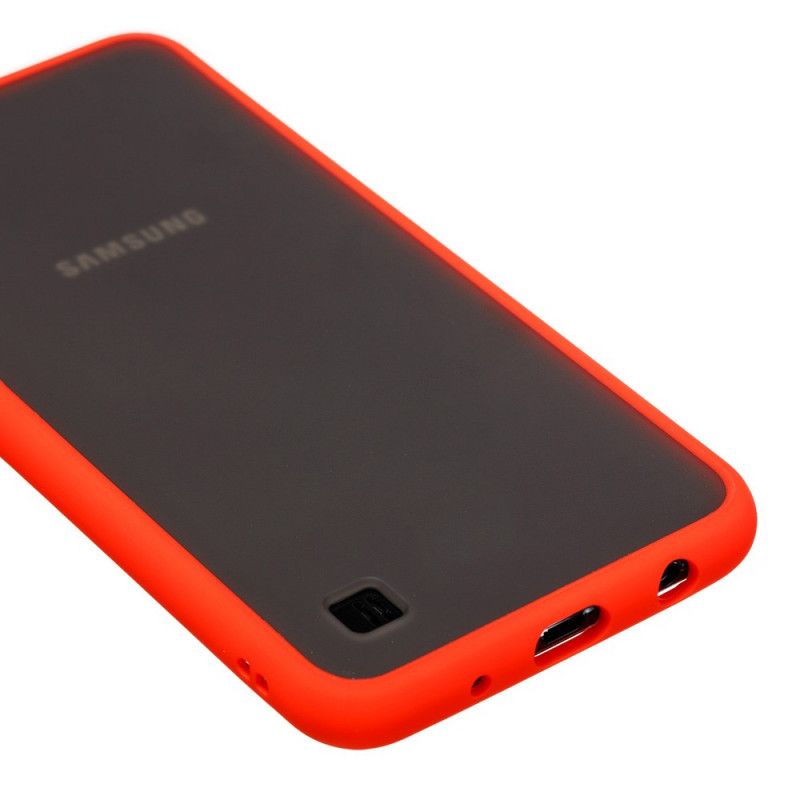 Hoesje Samsung Galaxy A10 Wit Zwart Hybride Met Gekleurde Randen