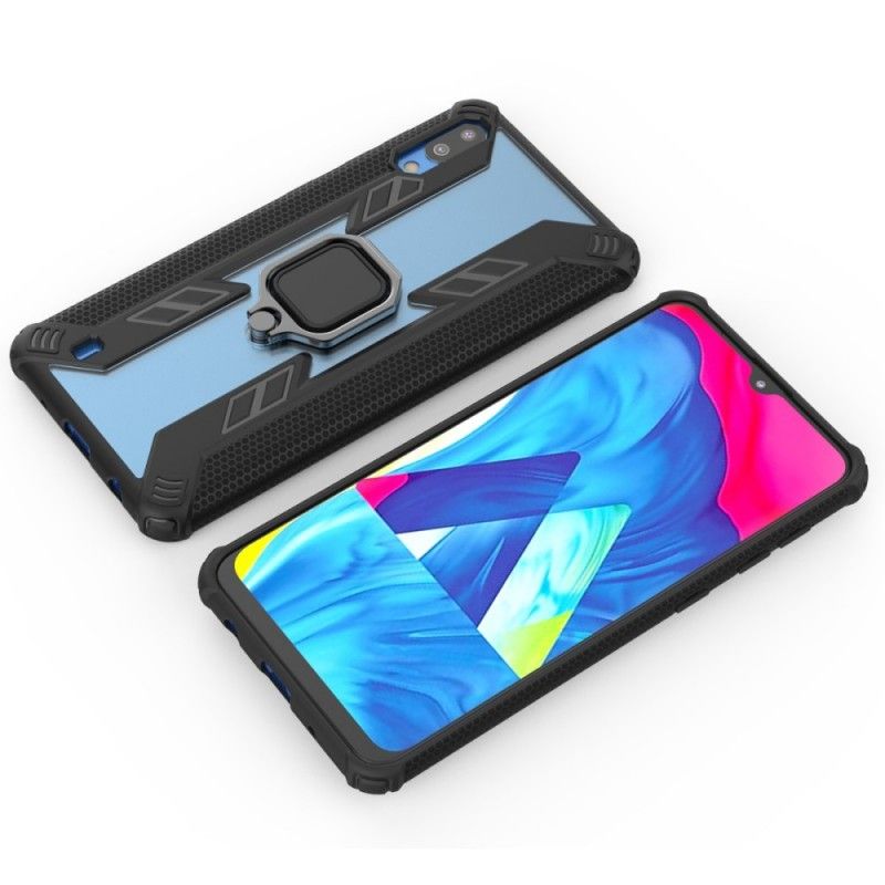 Hoesje voor Samsung Galaxy A10 Rood Zwart Hybride Met Steunring