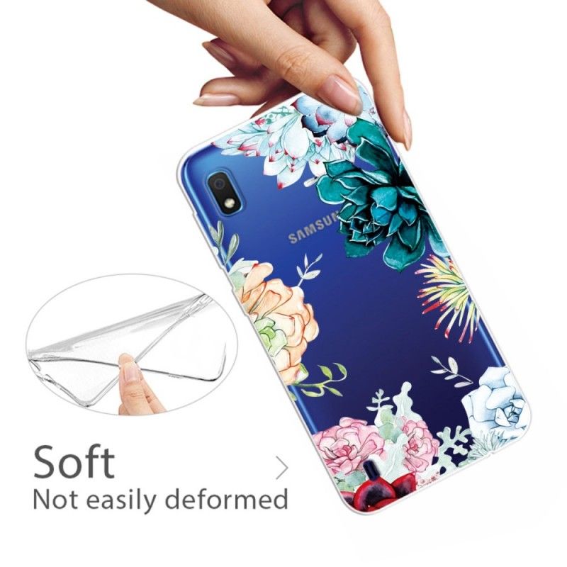 Hoesje voor Samsung Galaxy A10 Transparante Aquarelbloemen