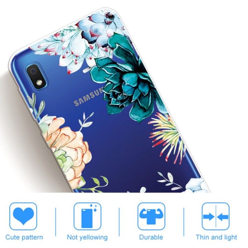 Hoesje voor Samsung Galaxy A10 Transparante Aquarelbloemen