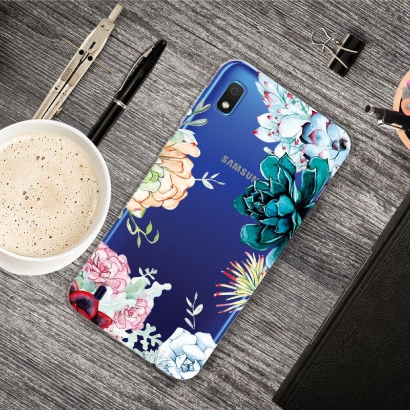 Hoesje voor Samsung Galaxy A10 Transparante Aquarelbloemen