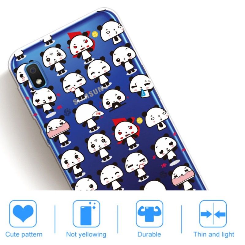 Hoesje voor Samsung Galaxy A10 Transparante Grappige Panda'S