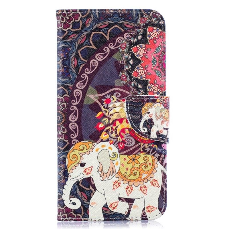 Leren Hoesje Samsung Galaxy A10 Etnische Olifantenmandala