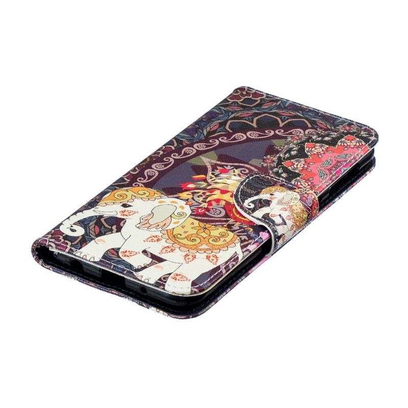 Leren Hoesje Samsung Galaxy A10 Etnische Olifantenmandala