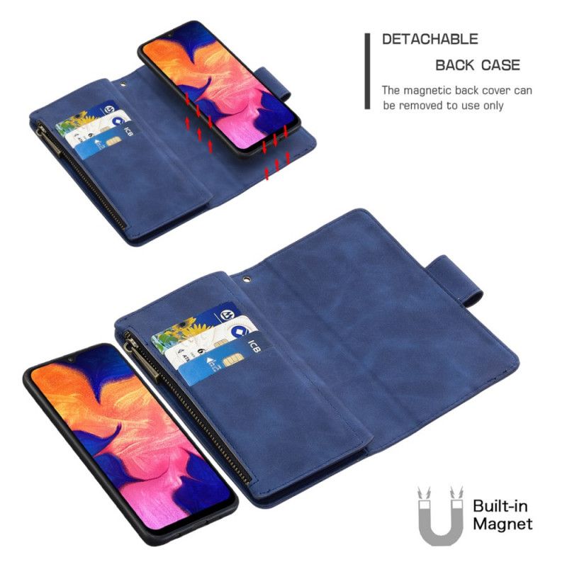 Leren Hoesje Samsung Galaxy A10 Grijs Zwart Binfen Kleur Afneembare Hoes