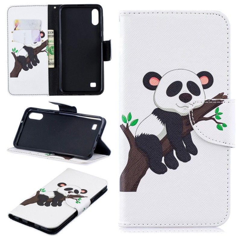 Leren Hoesje voor Samsung Galaxy A10 Luie Panda