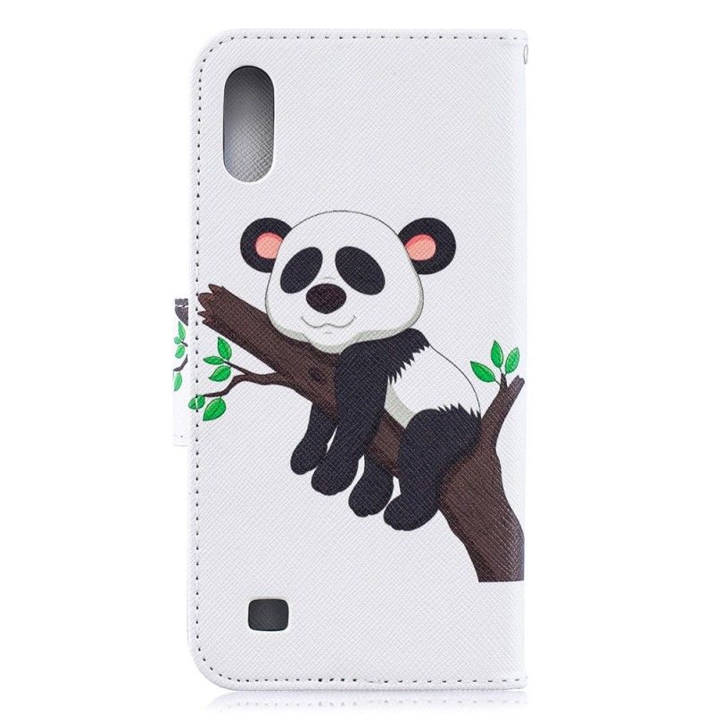 Leren Hoesje voor Samsung Galaxy A10 Luie Panda