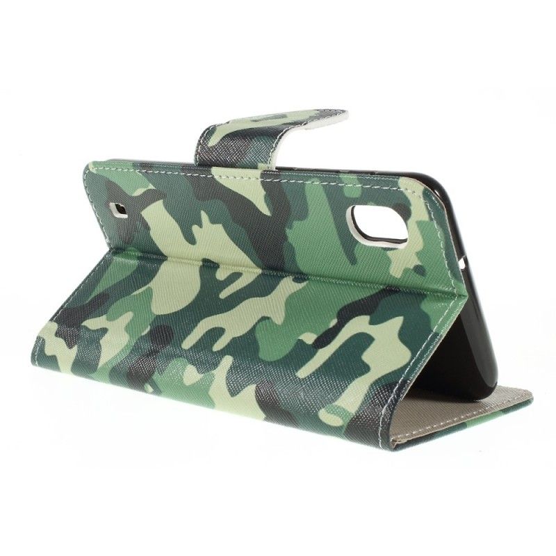 Leren Hoesje voor Samsung Galaxy A10 Militaire Camouflage