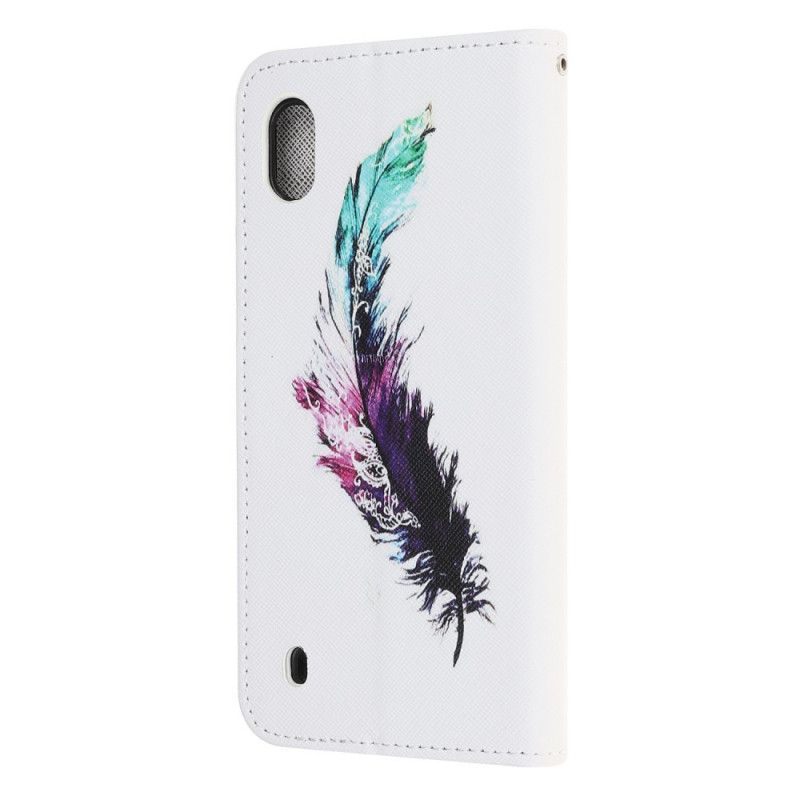 Leren Hoesje voor Samsung Galaxy A10 Veer Met String