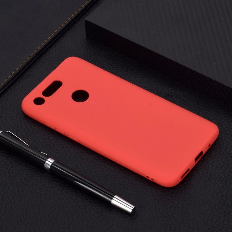 Hoesje Honor View 20 Wit Zwart Zachte Matte Siliconen