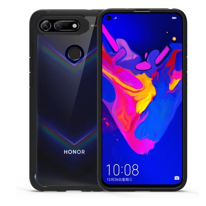 Hoesje voor Honor View 20 Rood Zwart Transparante Stootvaste Randen