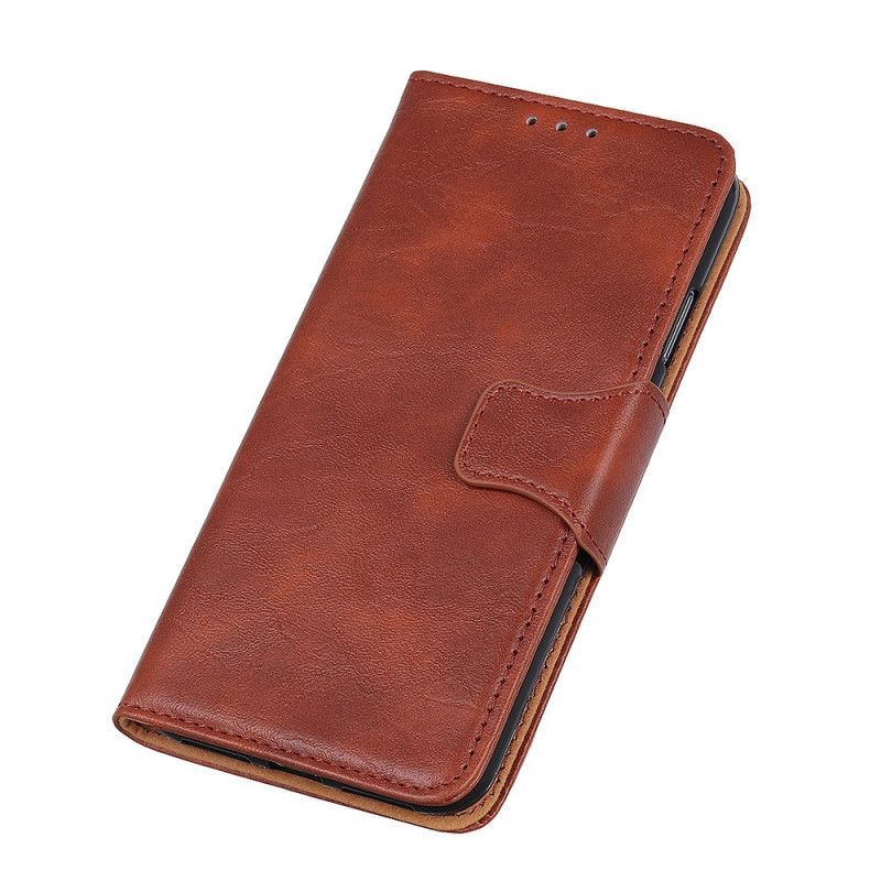 Cover Folio-hoesje Sony Xperia 5 Rood Zwart Telefoonhoesje Mat Gespleten Nappaleer