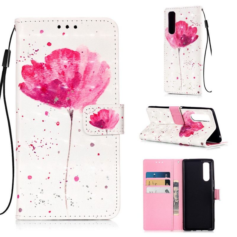 Cover Folio-hoesje Sony Xperia 5 Telefoonhoesje Aquarel Klaproos