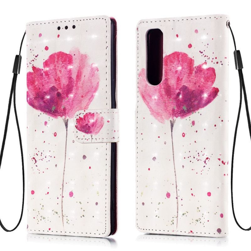 Cover Folio-hoesje Sony Xperia 5 Telefoonhoesje Aquarel Klaproos