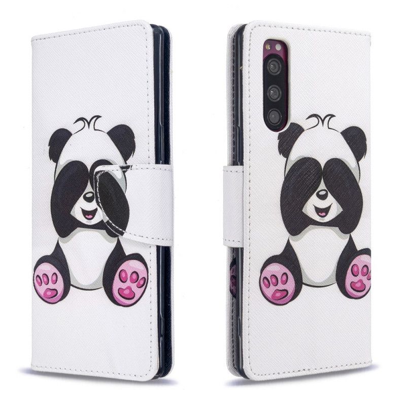 Leren Hoesje Sony Xperia 5 Leuke Panda