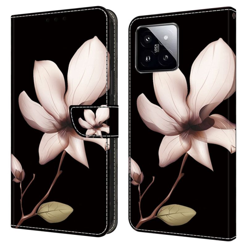 Flip Case Leren Xiaomi 14 Roze Bloem