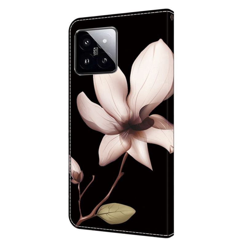 Flip Case Leren Xiaomi 14 Roze Bloem