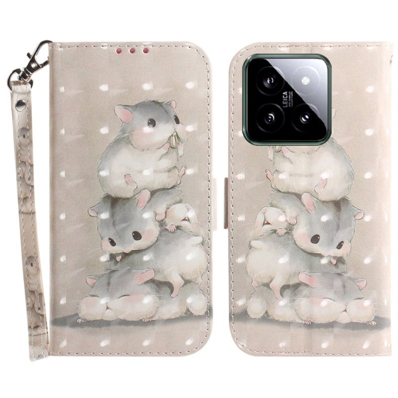 Folio-hoesje Xiaomi 14 Hamsters Met Riem