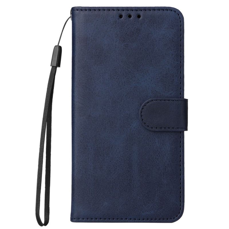 Folio-hoesje Xiaomi 14 Telefoonhoesje Effen Leereffect Met Riem