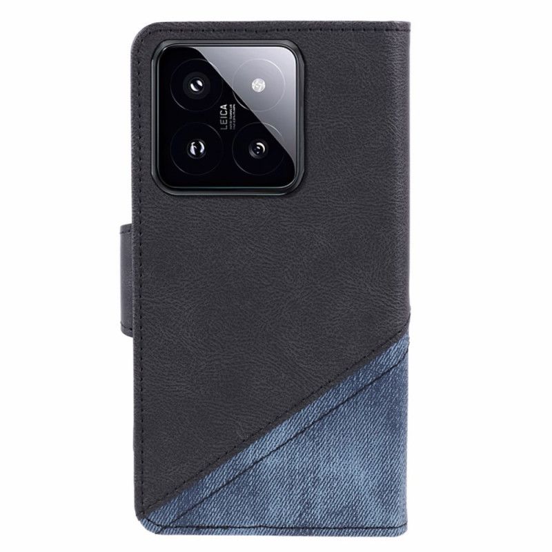 Leren Hoesje Voor Xiaomi 14 Bi-textuur