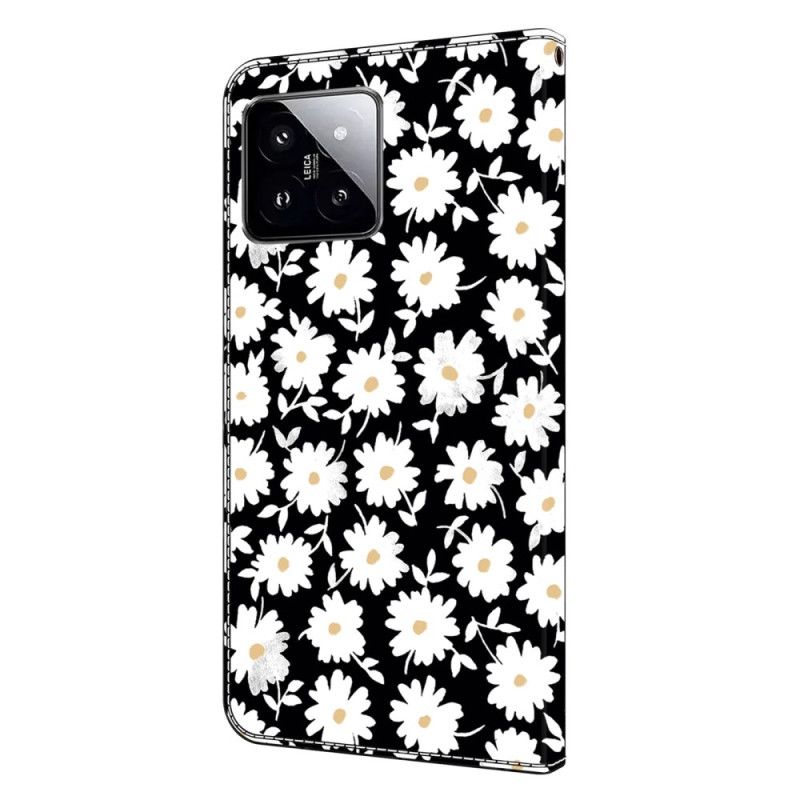 Leren Hoesje Xiaomi 14 Bloemen Bescherming Hoesje