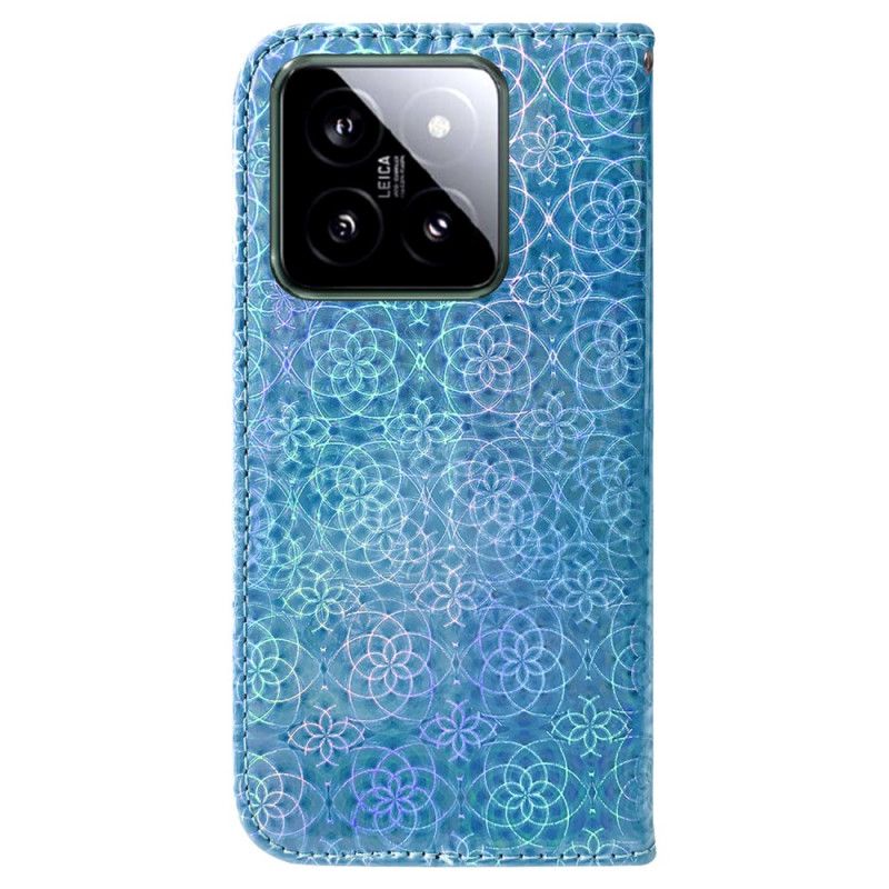 Leren Hoesje Xiaomi 14 Disco-stijl Met Bandjes Bescherming Hoesje