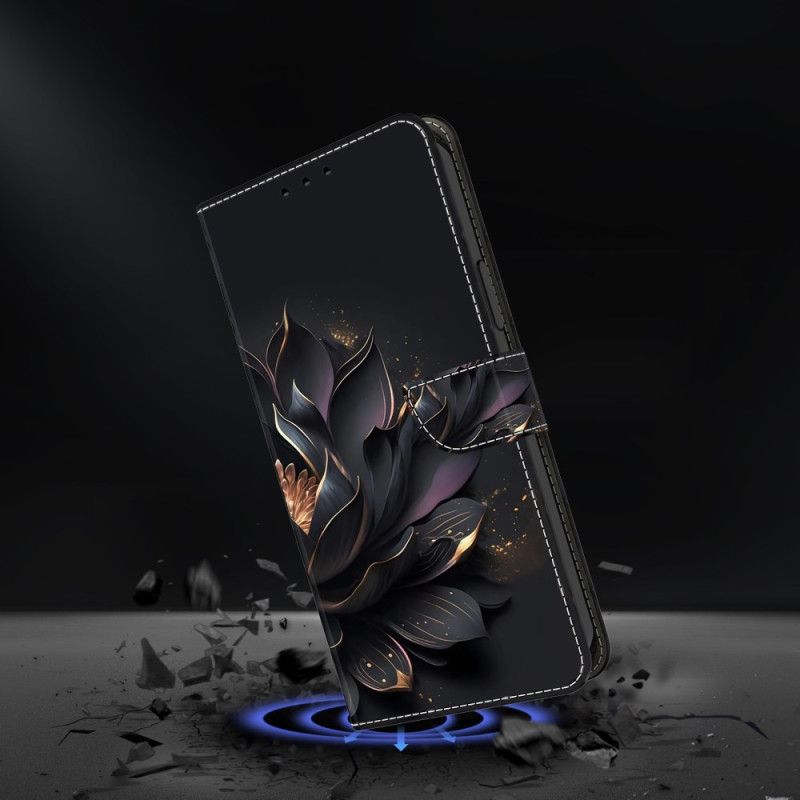 Leren Hoesje Xiaomi 14 Paarse Lotus Bescherming Hoesje