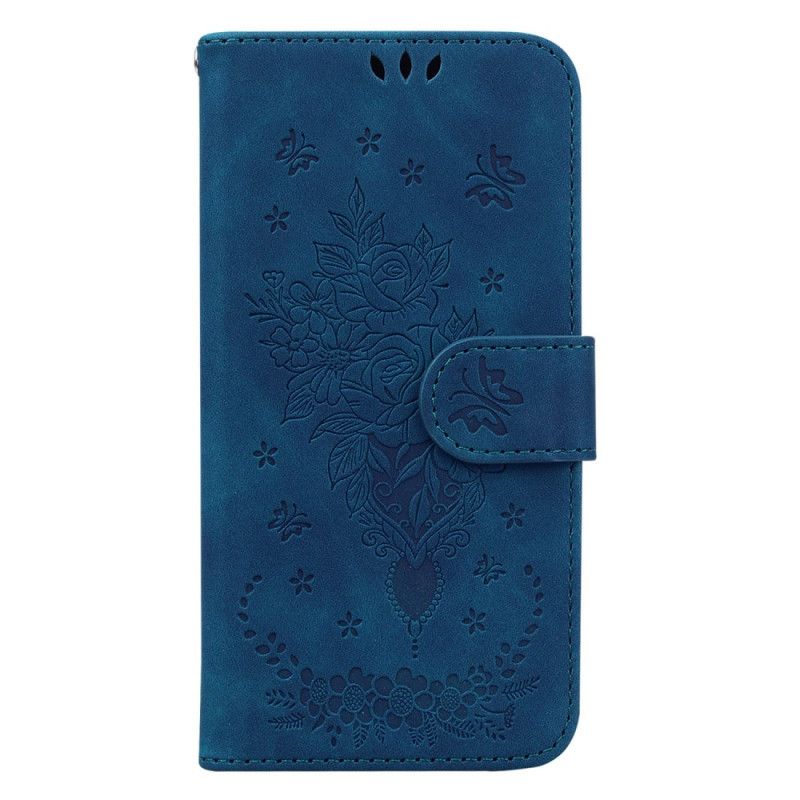 Leren Hoesje Xiaomi 14 Patroon Met Rozen En Vlinders