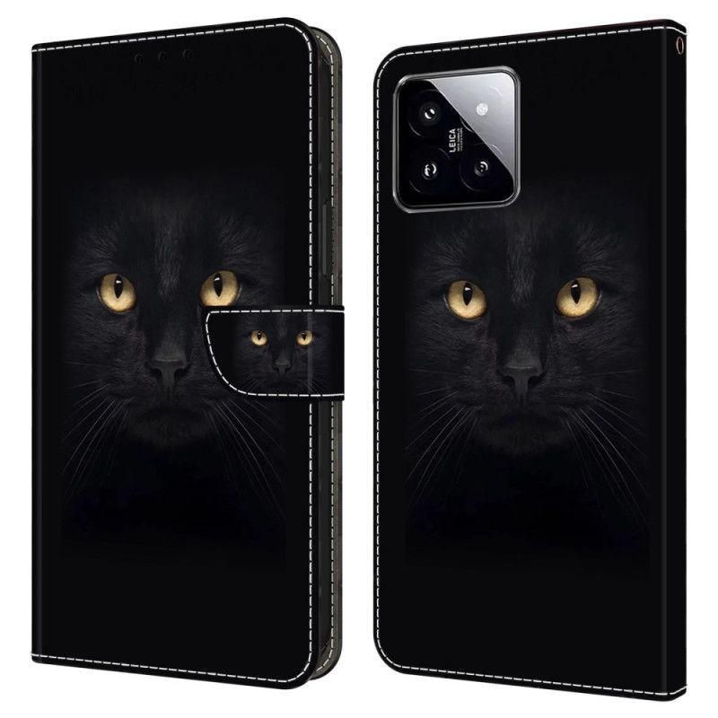 Leren Hoesje Xiaomi 14 Zwarte Kat Bescherming Hoesje