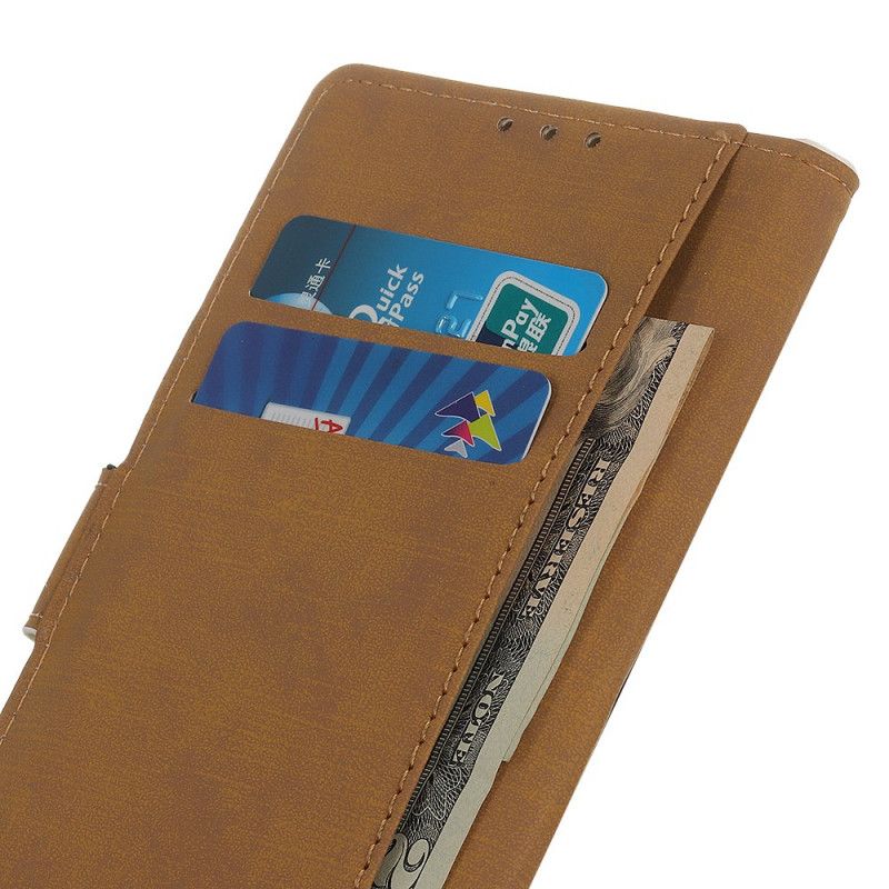 Flip Case Leren Samsung Galaxy Note 10 Lite Oranje Wit Bloeiende Boom