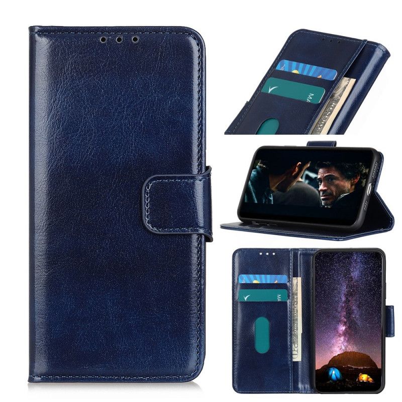 Flip Case Leren Samsung Galaxy Note 10 Lite Zwart Klassiek Leereffect