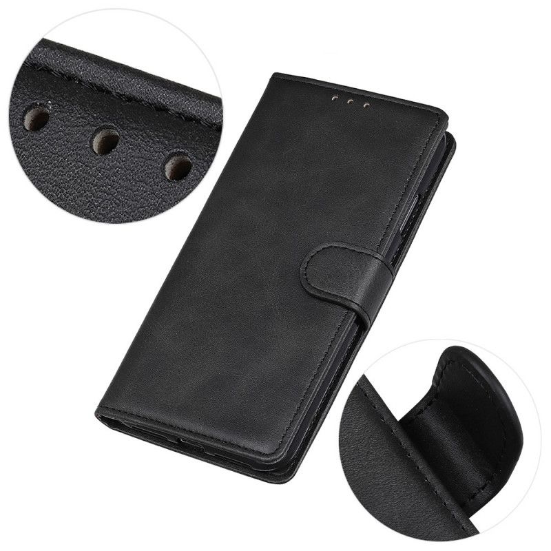 Flip Case Leren Samsung Galaxy Note 10 Lite Zwart Retro Mat Leereffect