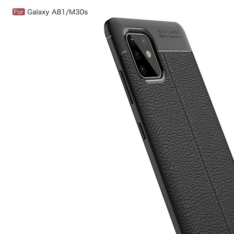 Hoesje Samsung Galaxy Note 10 Lite Rood Zwart Dubbellijns Lychee Leereffect
