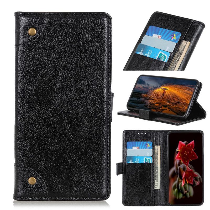 Leren Hoesje Samsung Galaxy Note 10 Lite Donkerrood Vintage Oud