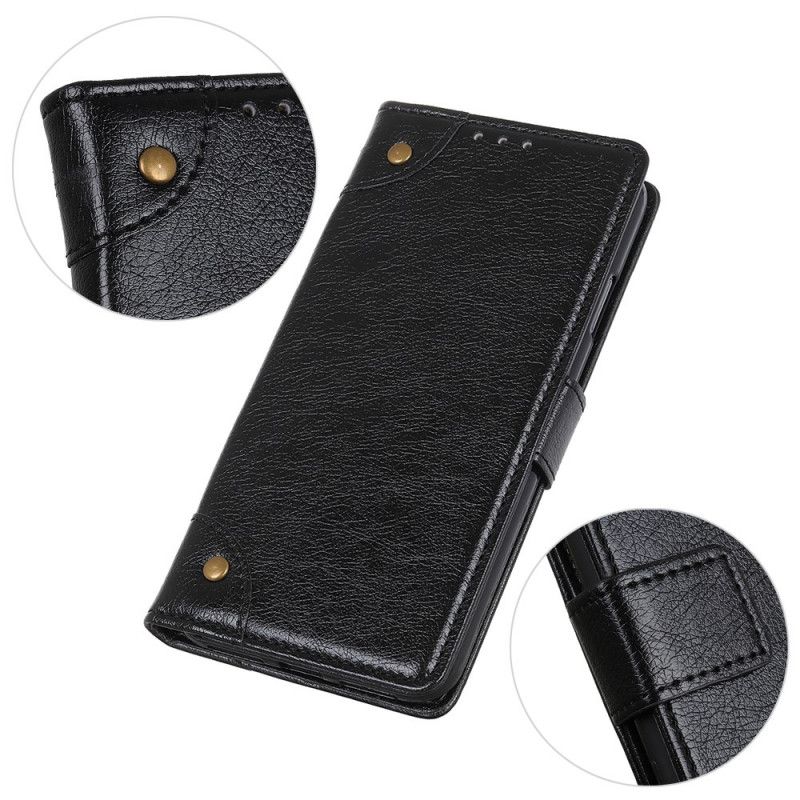 Leren Hoesje Samsung Galaxy Note 10 Lite Donkerrood Vintage Oud