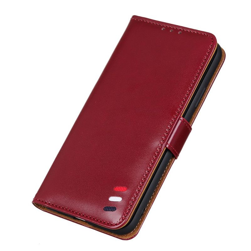 Leren Hoesje voor Samsung Galaxy Note 10 Lite Rood Zwart Driekleurig Leereffect