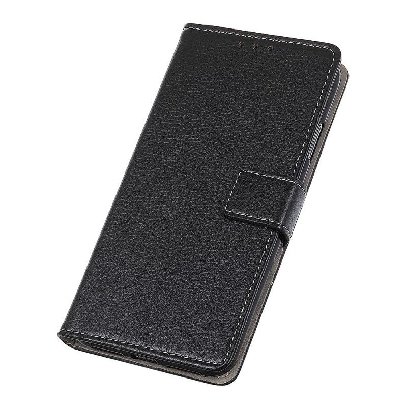 Leren Hoesje voor Samsung Galaxy Note 10 Lite Wit Zwart Retro Imitatieleren Stiksels