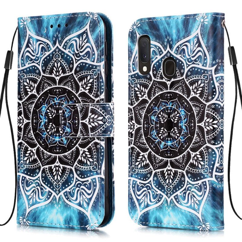 Flip Case Leren Samsung Galaxy A10e Mandala In De Lucht