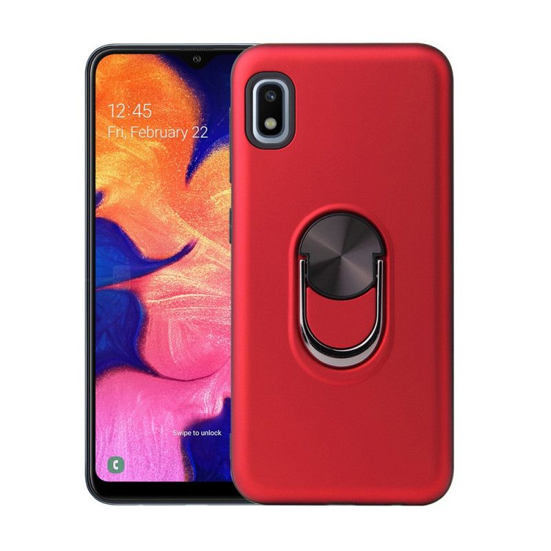 Hoesje Samsung Galaxy A10e Rood Zwart Afneembare Roterende Ring