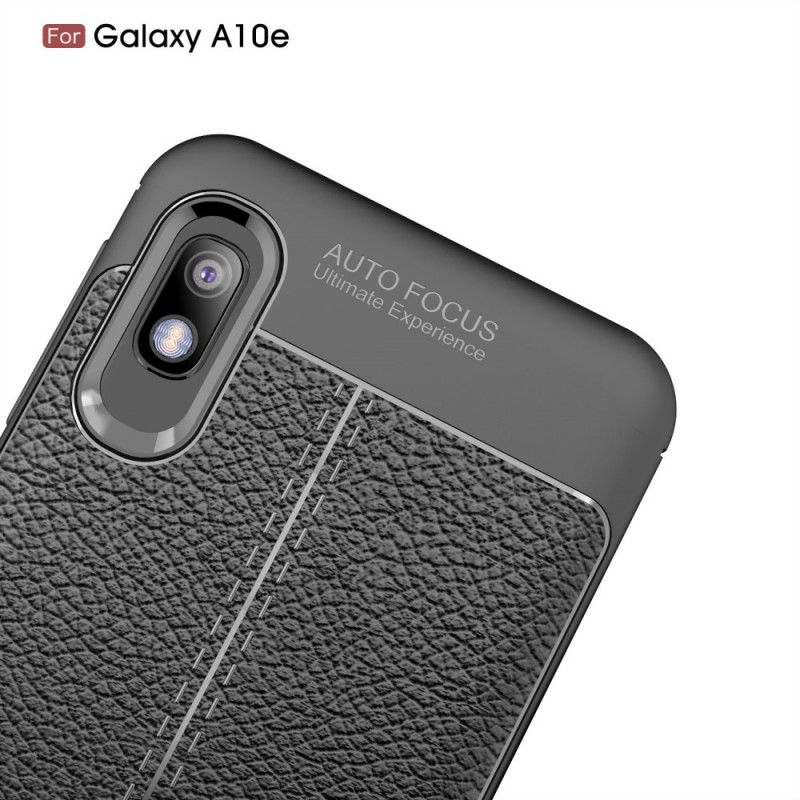 Hoesje Samsung Galaxy A10e Rood Zwart Dubbellijn Lychee Leereffect