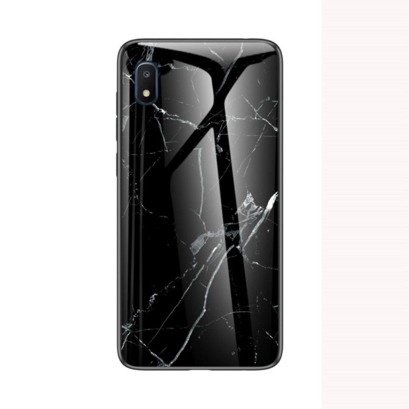 Hoesje Samsung Galaxy A10e Wit Zwart Premumkleuren Van Gehard Glas