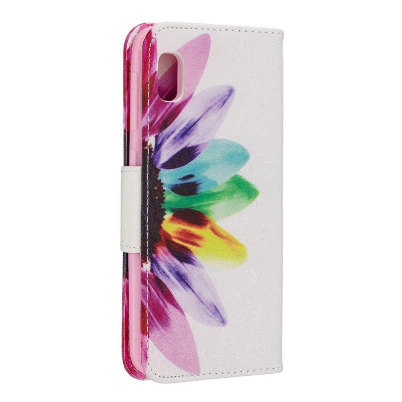 Leren Hoesje Samsung Galaxy A10e Telefoonhoesje Aquarelbloem