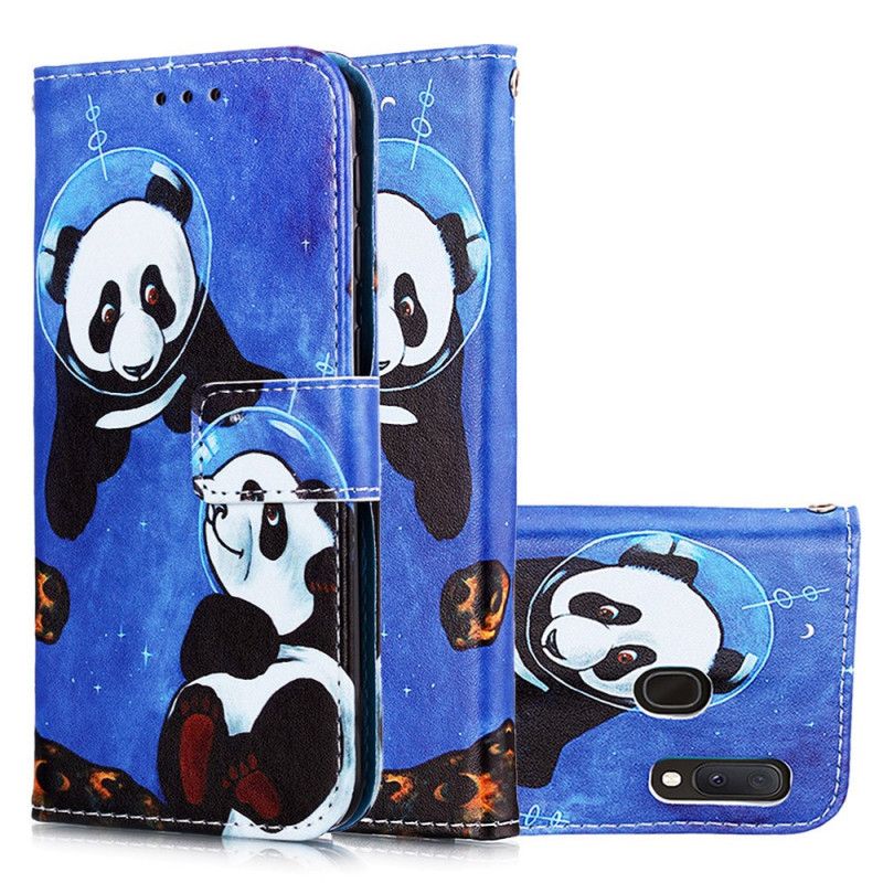 Leren Hoesje Samsung Galaxy A10e Telefoonhoesje Pandakosmonauten