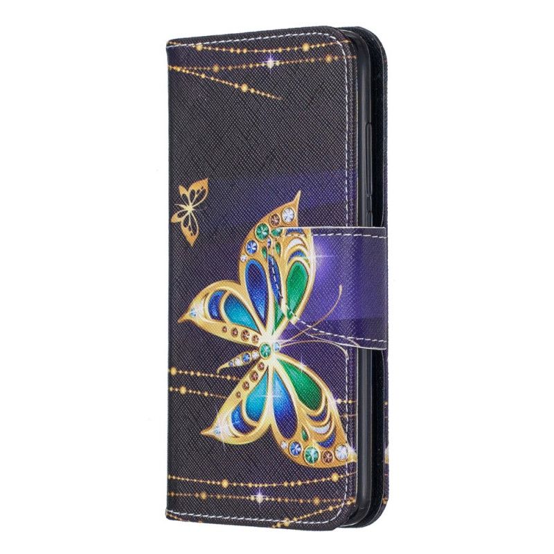 Cover Folio-hoesje Xiaomi Redmi 7A Wit Zwart Telefoonhoesje Ongelooflijke Vlinders