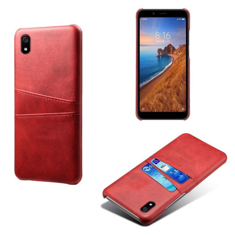 Cover Hoesje Xiaomi Redmi 7A Rood Zwart Telefoonhoesje Kaarthouder
