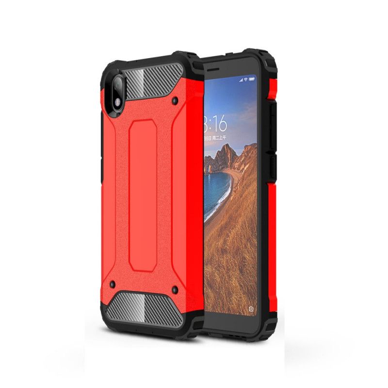 Cover Hoesje Xiaomi Redmi 7A Rood Zwart Telefoonhoesje Overlevende