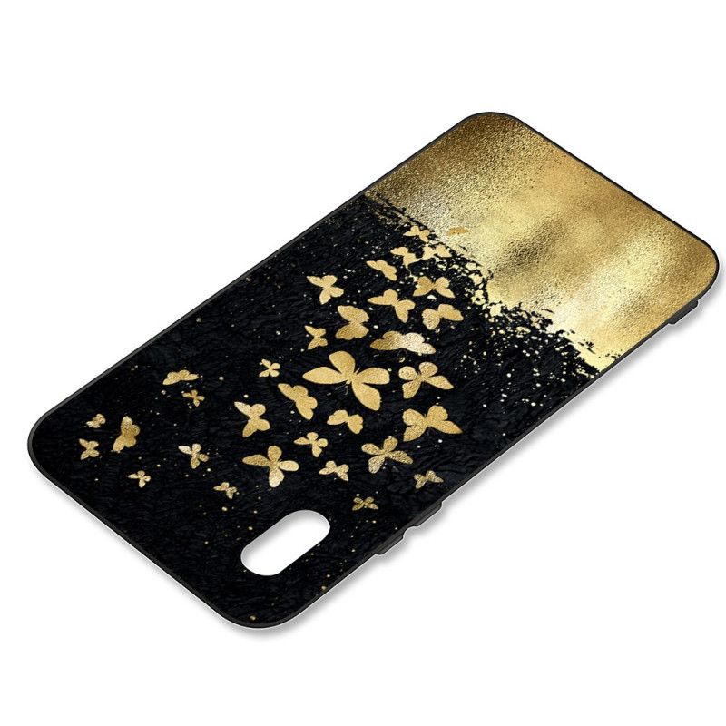 Cover Hoesje Xiaomi Redmi 7A Telefoonhoesje Flexibele Siliconen Gouden Vlinders