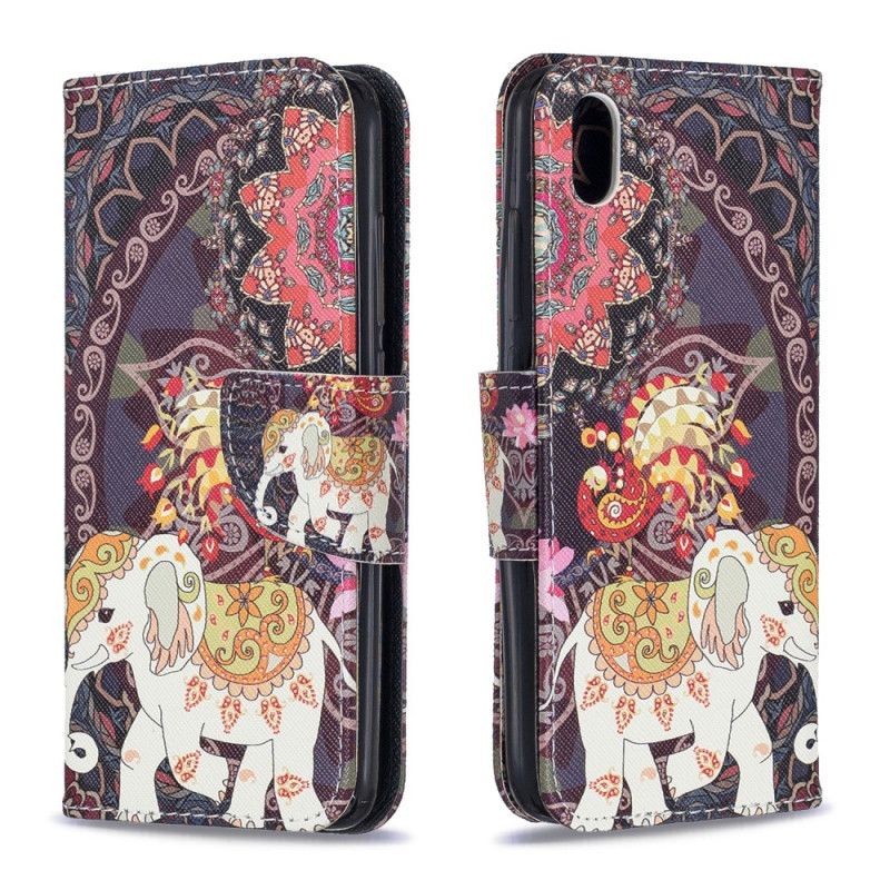 Flip Case Leren Xiaomi Redmi 7A Indische Olifanten