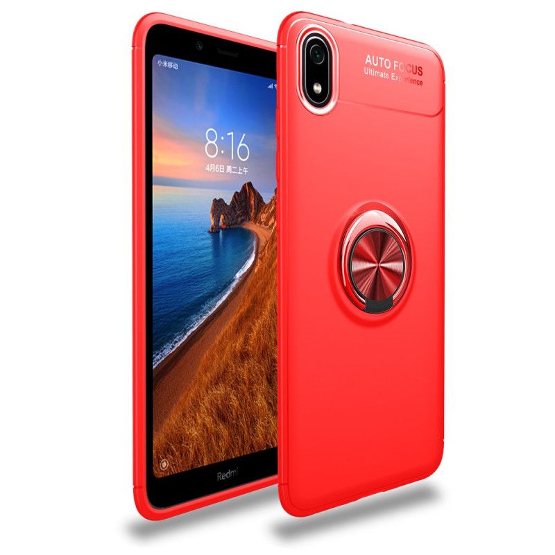 Hoesje voor Xiaomi Redmi 7A Rood Zwart Lenuo Magnetische Ring