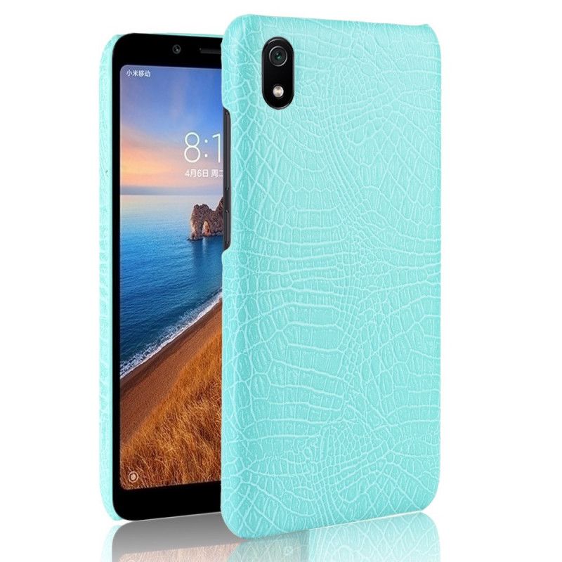 Hoesje Xiaomi Redmi 7A Donkerblauw Zwart Krokodillenhuidstijl